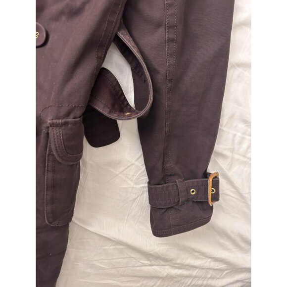 Juicy Couture George Raincoat Woman's Small Double Breasted Belted Brown - Picture 4 of 9